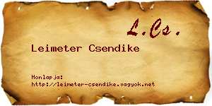 Leimeter Csendike névjegykártya